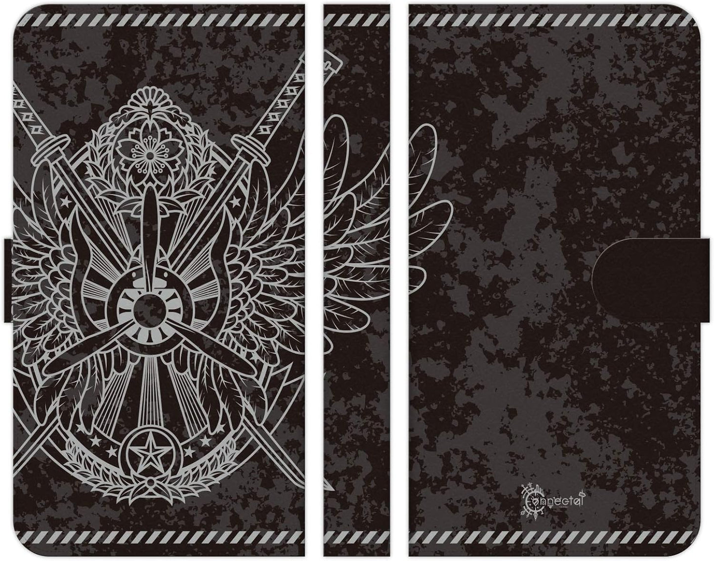 Brains Galaxy S23 Ultra SC-52D SCG20 Notebook Type Smartphone Case Cover Zero Fighter 2-1 Cool Fighter Wing Wing Flower Military Medal Coat of Arms Airplane Zero Fighter Jet Men's Women's Design Cool Ryo connectal Logo Rørly Japanese Sword