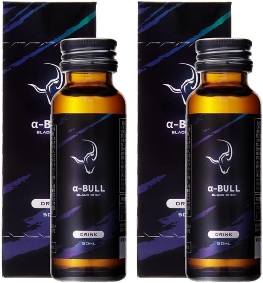 【α-BULL BLACK SHOT 50ml × 2 bottles】 Pre-performance 1 bottle Citrulline Arginine Imidazole Dipeptide Sea Otter Extract Liquid 20 carefully selected ingredients Domestic GMP certified factory