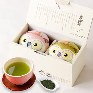 Arahataen Shizuoka Tea Owl Can 80g×2 Bottles Boxed Green Tea Tea Gift Suzuko Can Present Tea Leaves Deep Steamed Tea