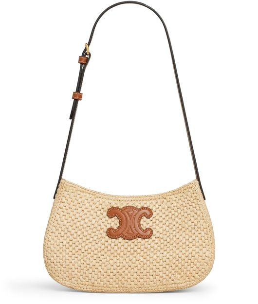 CELINE Medium Tilly bag in raffia and calfskin - Image 1