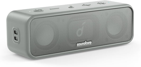 Anker Soundcore 3 Bluetooth Speaker / IPX7 Waterproof / Titanium Driver / Dual Passive Radiators / BassUp Technology / App Compatible / Equalizer Settings / USB-C Connection / 24-Hour Continuous