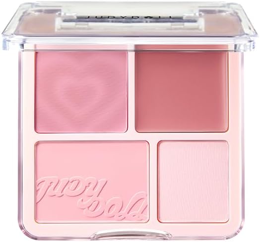 Japan Official JUDYDOLL Cheek Highlighter Chinese Cosmetics Cheek Palette Matte Highlighter Multi Palette (03 Hot Face Cherry, 0.3 oz (9 g)