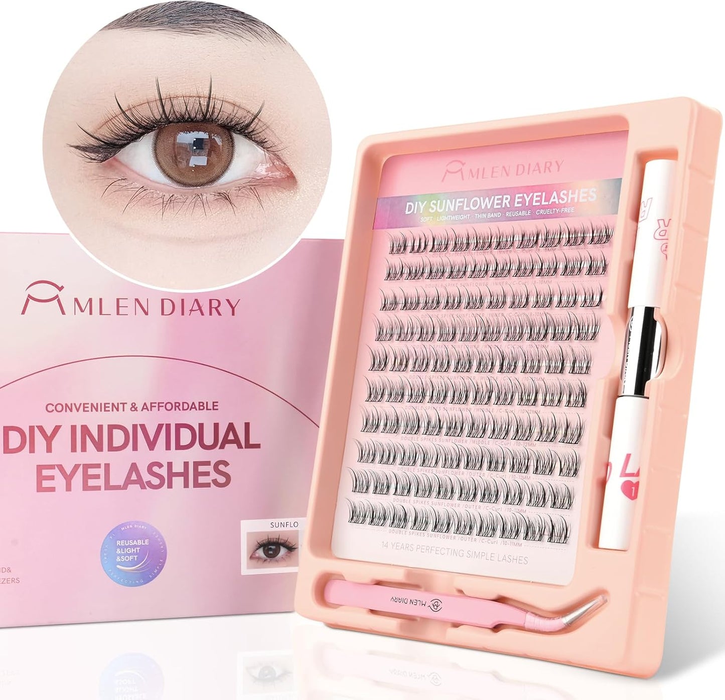 False Eyelashes Partial False Eyelashes, Natural False Eyelashes, Bunch, Matsueku Self, Popular, Large Capacity, DIY, Cute and Clean, Reusable, Professional Grade Tiered False Eyelashes,