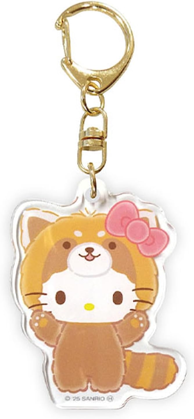 K Company Sanrio Characters (Banzai Series) Acrylic Key Holder, Hello Kitty (Lesser Panda) SAB-AK-KT