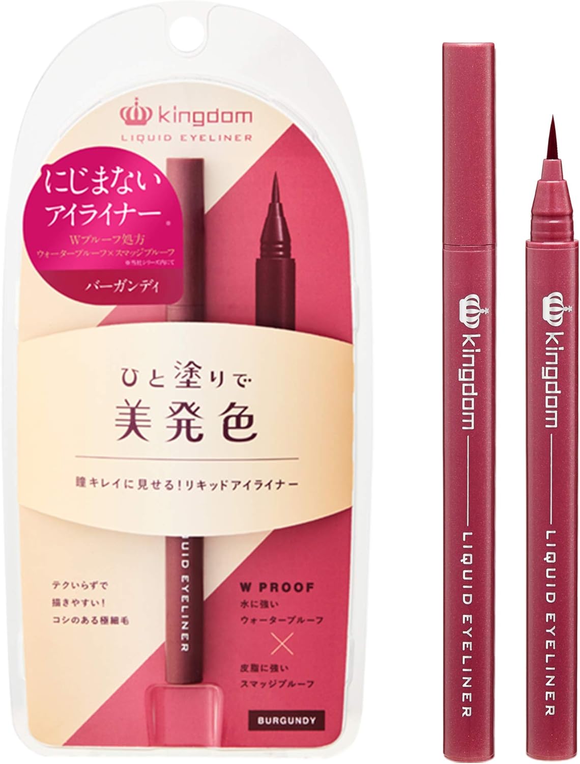 [Liquid eye liner that shows off your eyes clean with beautiful color] Waterproof and smudge-proof formula against water and sebum [Kingdom Liquid Eyeliner WP Burgundy] 0.03 oz (0.75 g) (1)