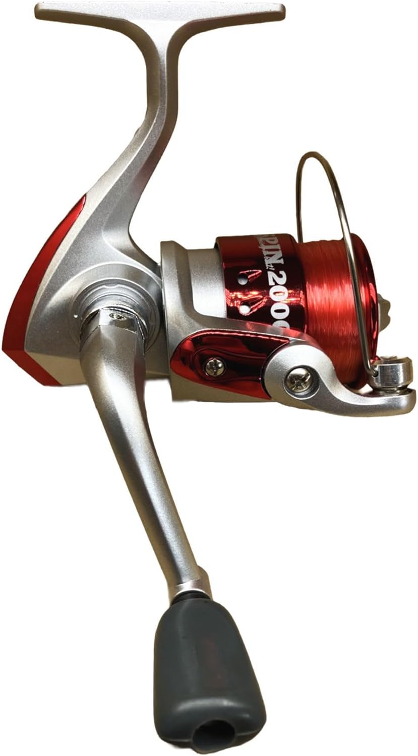 Riseway 2000 Basic Spin Reel with Thread No. 3 - 120 m, Red