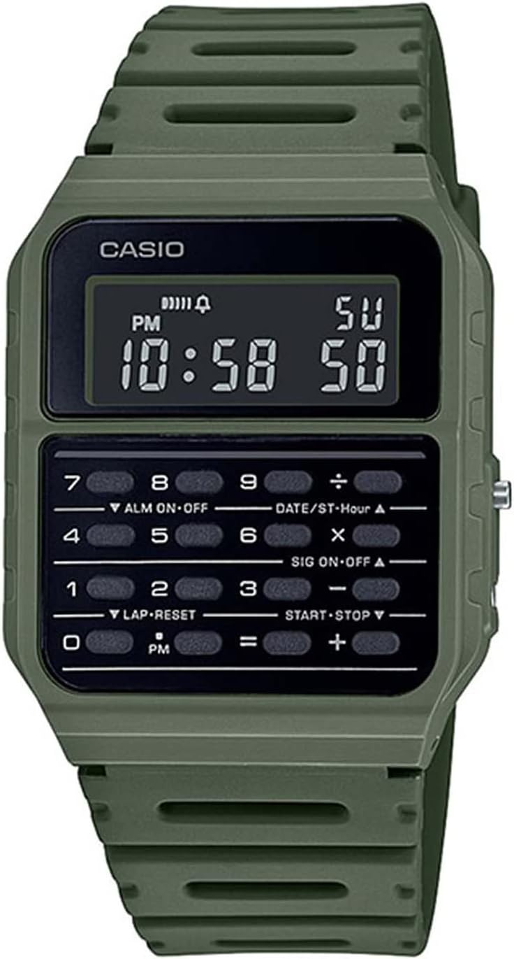 Casio Standard CA-53WF Calculator Watch with Calculator Function, Green (3B), Calculator function