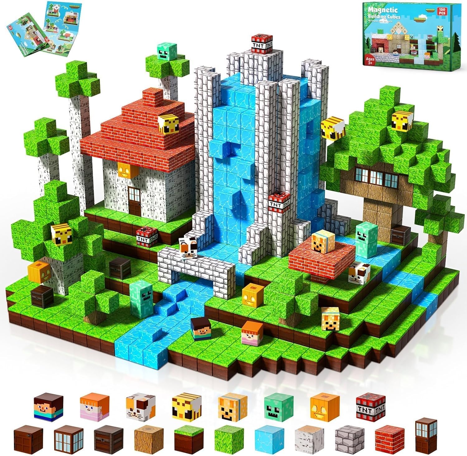 150 Pcs Magnetic Blocks, Magnetic Blocks, Toys for Kids, Educational Toys, Magnetic Blocks, Magnets for Boys and Girls, Toys, Birthday Gift, Christmas Gift, Gift