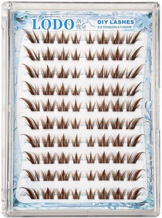 80pcs False Eyelashes Glueless Caramel Brown Fox & Dog Style Individual Natural Cartoon Anime False Eyelashes DIY Eyelash Extensions
