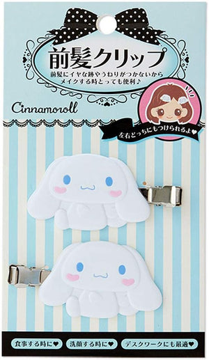 Sanrio N-1606-950181 Cinnamoroll Hair Bang Clips, Approximately 2.4 x 0.4 x 1.2 in. (6 x 1 x 3 cm), ABS Resin, Set of 2