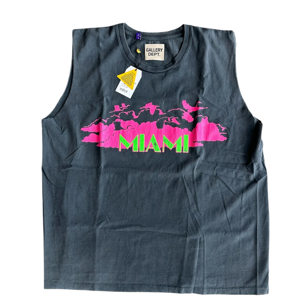 GALLERY DEPT 'BLACK' MIAMI CUTOFF TEE