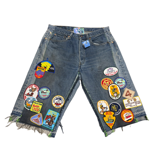 *BETTER WITH AGE 'GENTLEMAN'S' TRIPLE WIDE TWO TONE DENIM SHORTS