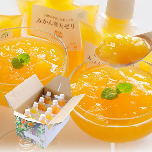 Mikan no Hana Ehime Mikan: Orange Jelly (170g×8) Drinking Jelly Pouch, No Coloring, No Fragrance, Taste Comparison Set, No Gelling Agents or pH Adjusters, Made in Ehime, Domestic, Available for Order