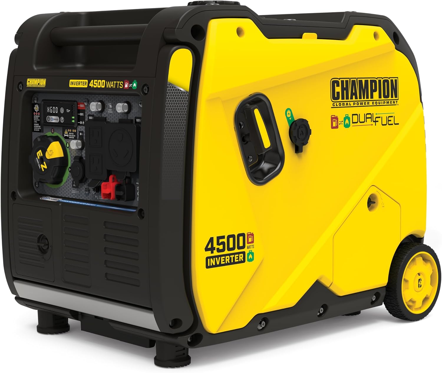 Champion Power Equipment 4500W - RV対応デュアル燃料ポータブルインバータージェネレーター 静音技術とCOシールド付き