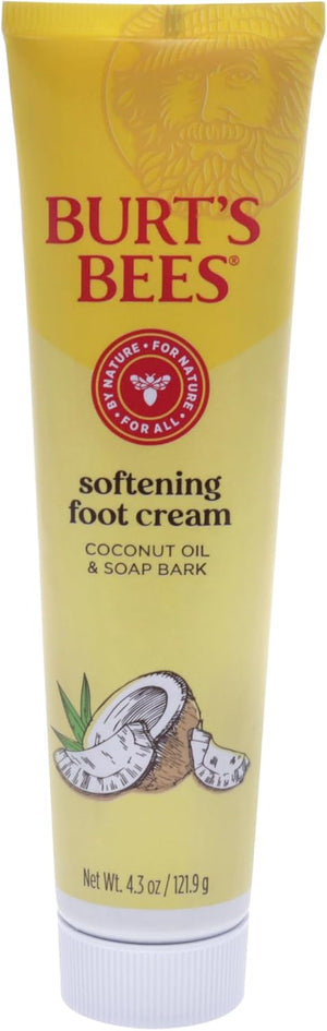 Burt's Bees Crema para pies de aceite de coco, 4.34 onzas (el paquete puede variar)