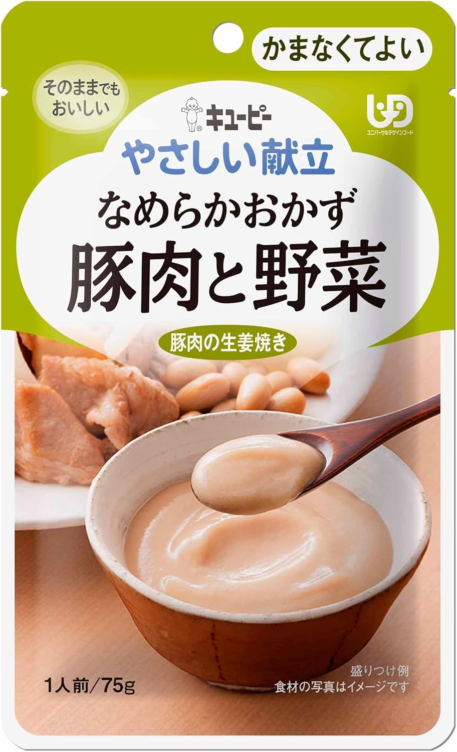 Kewpie Gentle Menu, Smooth Side Dish, Pork and Vegetables, 2.6 oz (75 g) x 6 Pieces (Category 4: No Need to Bit)