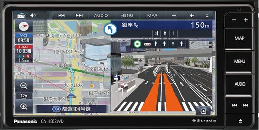 Panasonic Strada 7-Inch Widescreen Car Navigation System CN-HE02WD, Full-Seg, Links with Dash Cams, HD LCD, Supports National Urban Maps, Bluetooth Connectivity, ETC2.0 Vehicle Unit Compatible
