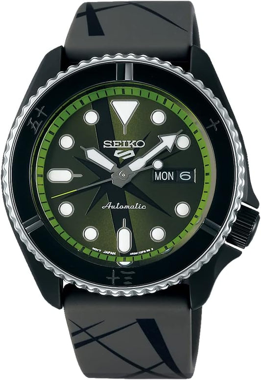 Seiko 5 SPORTS SKX Street Style Automatic Mechanical One Piece One-Piece Collaboration Limited Model Roronoa Zoro Roronoa Zoro Watch Five Sports SRPH67 Men's Overseas Model [Parallel Import]