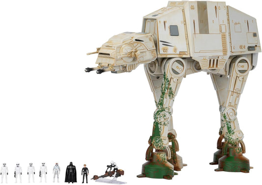 Star Wars Micro Galaxy Squadron at-at Walker (Endor) Exclusivo de - Vehículo de 10 pulgadas con luces, sonidos, zonas de acción y accesorios (Juguetes para niños a partir de 8 años)