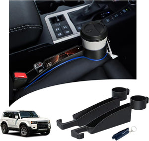 (2025 Improved Model Land Cruiser Gap Cushion) Drop Prevention, Ratio, Maximum Storage Depth 3.0 inches (7.5 cm) + Cup Holder (2nd Fixing Point) + Extra Hook + Charging Line Insert Hole For Land