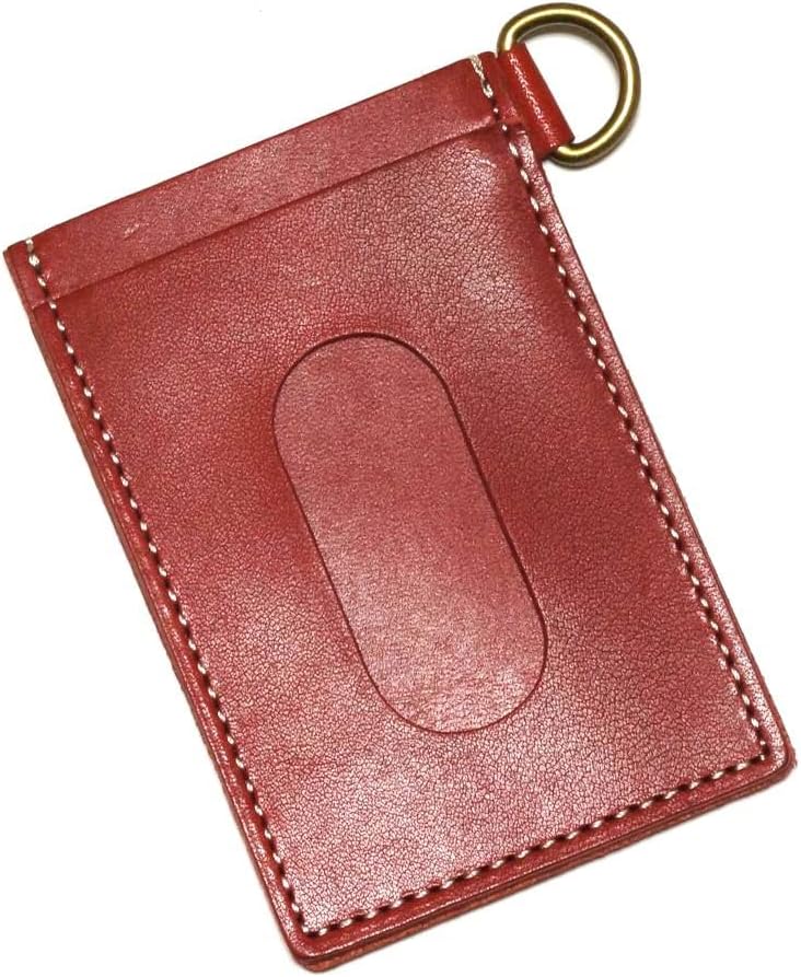TOCHIGI LEATHER Pass Case, Commuter Pass Case, Tochigi Leather, Natural Leather Specifications, Slime Leather, Made in Japan, red