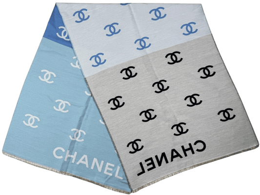 CHANEL 'BLUE' 2025 CRUISE COLLECTION CC SILK SCARF