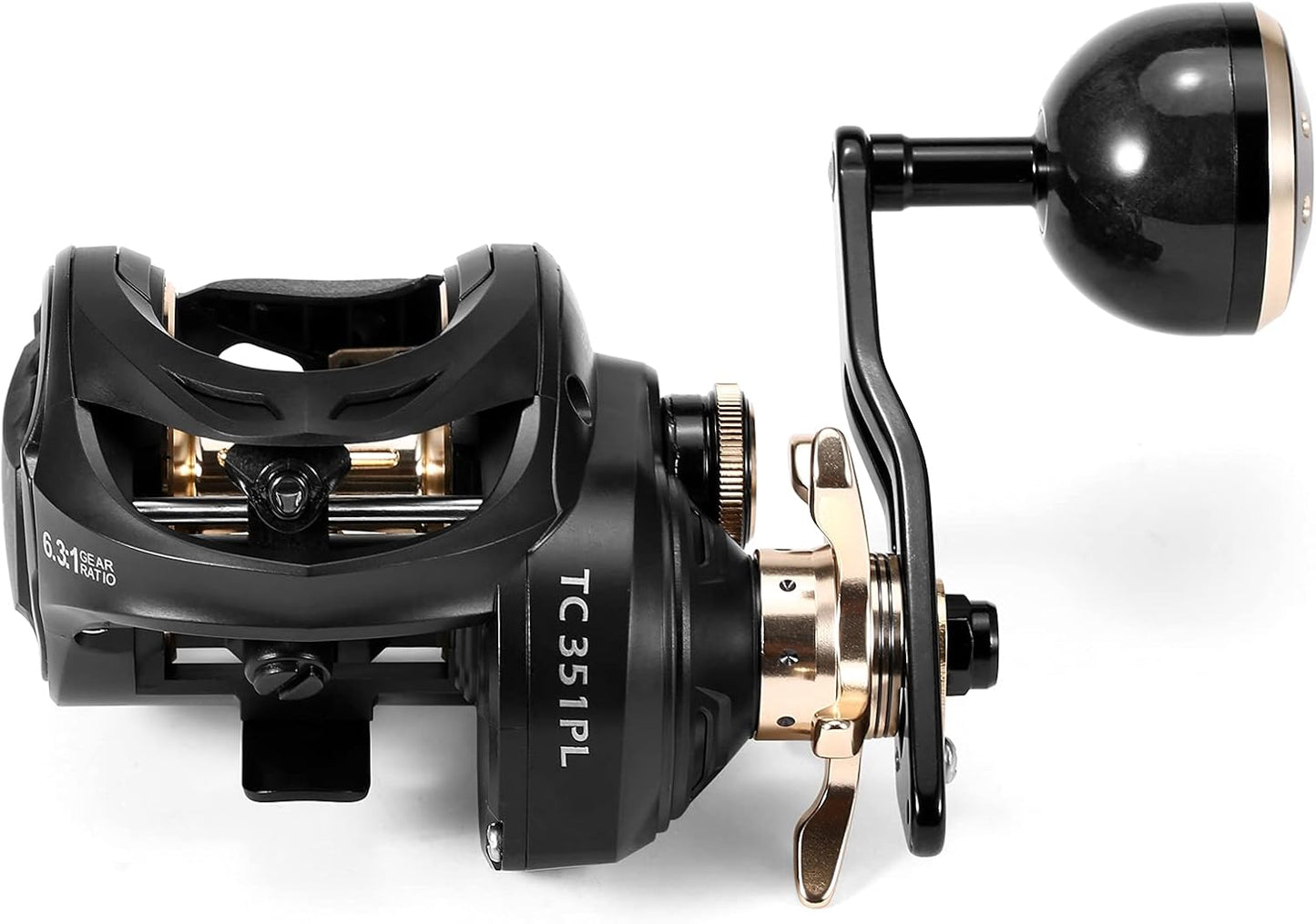 Carbon Fiber Baitcasting Reel 9+1BB Fishing Reel High Speed 6.3:1 Gear Ratio Magnetic Brake System Left Hand Baitcaster Reel