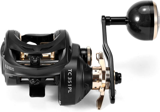 Carbon Fiber Baitcasting Reel 9+1BB Fishing Reel High Speed 6.3:1 Gear Ratio Magnetic Brake System Left Hand Baitcaster Reel