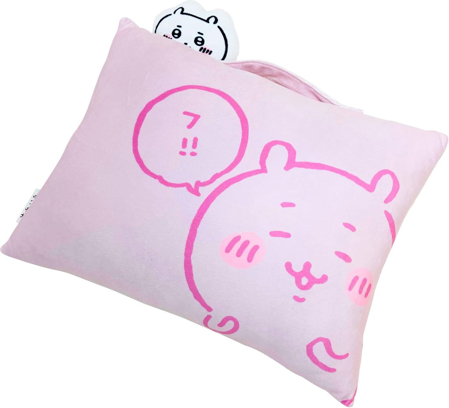 MORIPiLO Hugging Pillow, Chiikawa Small and Cute Pillow, Mascot with Handle, Compact, Cushion, Goods, Plush, Nap Pillow, 11.0 x 15.4 x 3.5 inches (28 x 39 x 9 cm), Pink, Character Pillow, Morishita