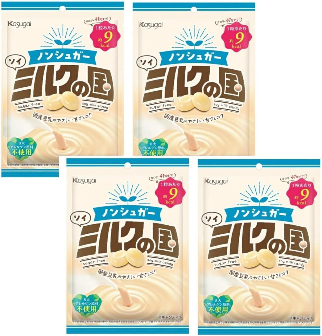 Kasugai No Sugar Soy Milk Country 2.6 oz (75 g) x 4 Bags