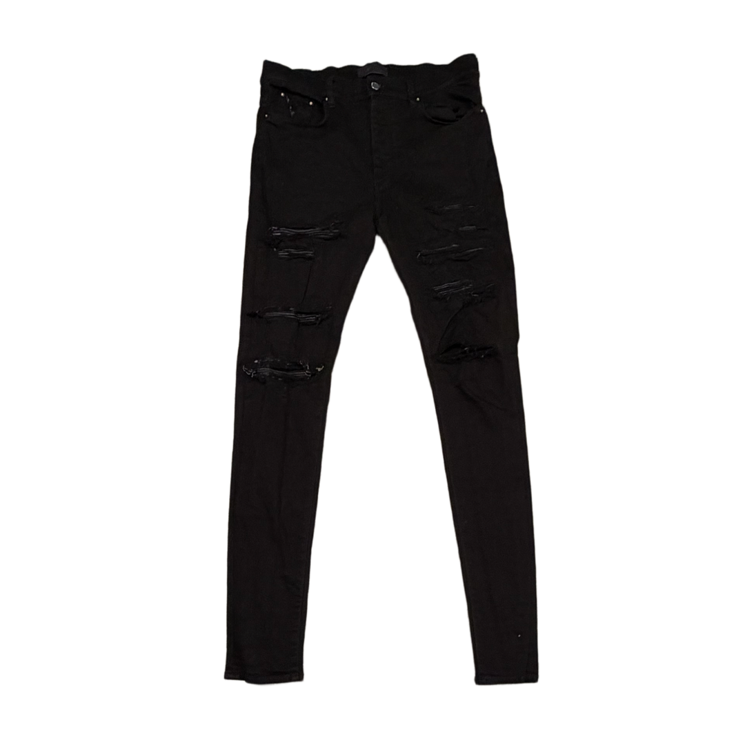 AMIRI 'BLACK' MX1 DISTRESSED JEANS