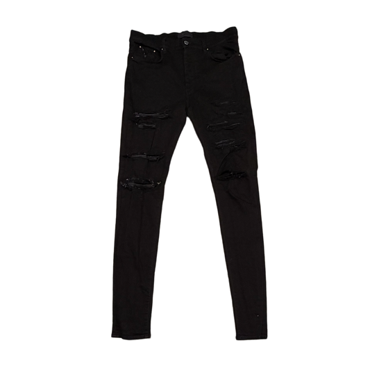 AMIRI 'BLACK' MX1 DISTRESSED JEANS