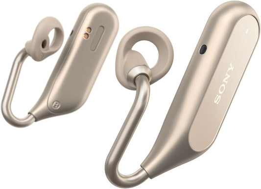 ソニー 完全ワイヤレスイヤホン Xperia Ear Duo XEA20JP : オープンイヤー ボイスアシスタント機能 クアッドビームフォーミングマイク搭載 2018年モデル ゴールド XEA20JP N