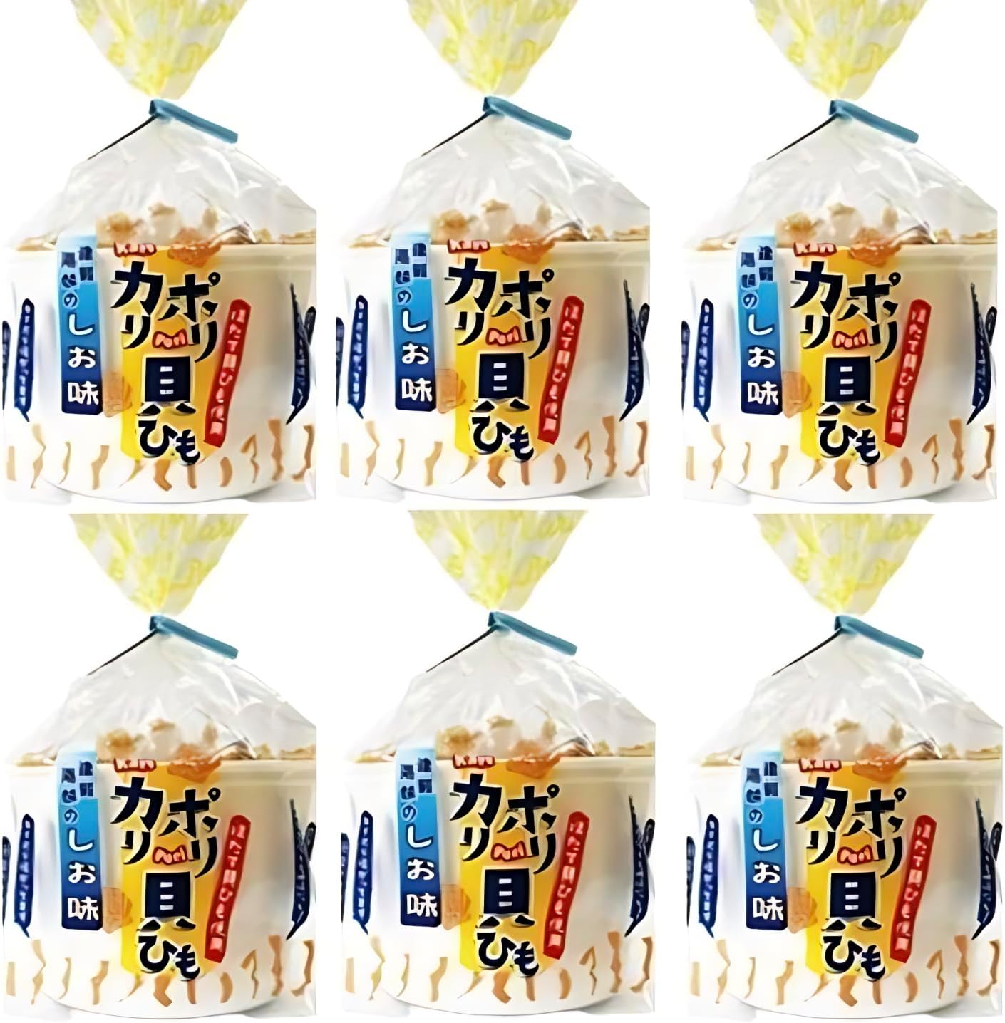 Calipoli Seashell String Scallop, Salt Flavor, Candy, Delicate, Tsugar, Aomori, Scallop, Snack, Arako Suisan, 1.4 oz (40 g), 6 Bags (6 Salt)