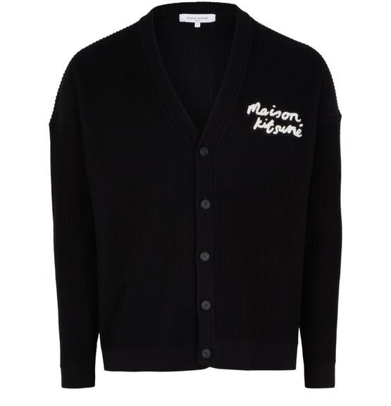 MAISON KITSUNE ハンドライティング コンフォート リブ編み カーディガン - Image 1