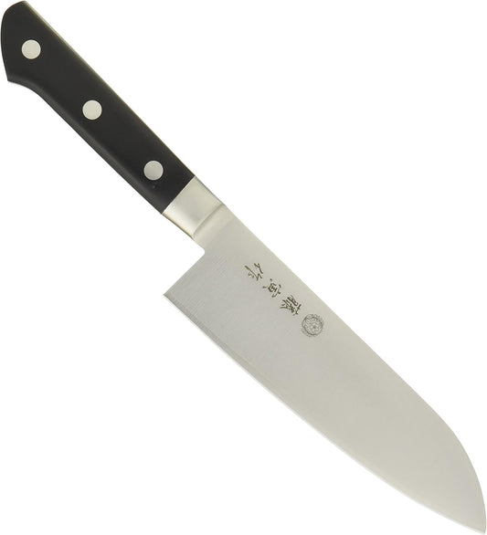 Fujitora's Santoku FU-503 6.7 inches (170 mm), Made in Japan, Cobalt Alloy Steel, Double-edged, Versatile Knife for Meat, Fish, and Vegetables, DP Cobalt Alloy Steel with Metal Clasp