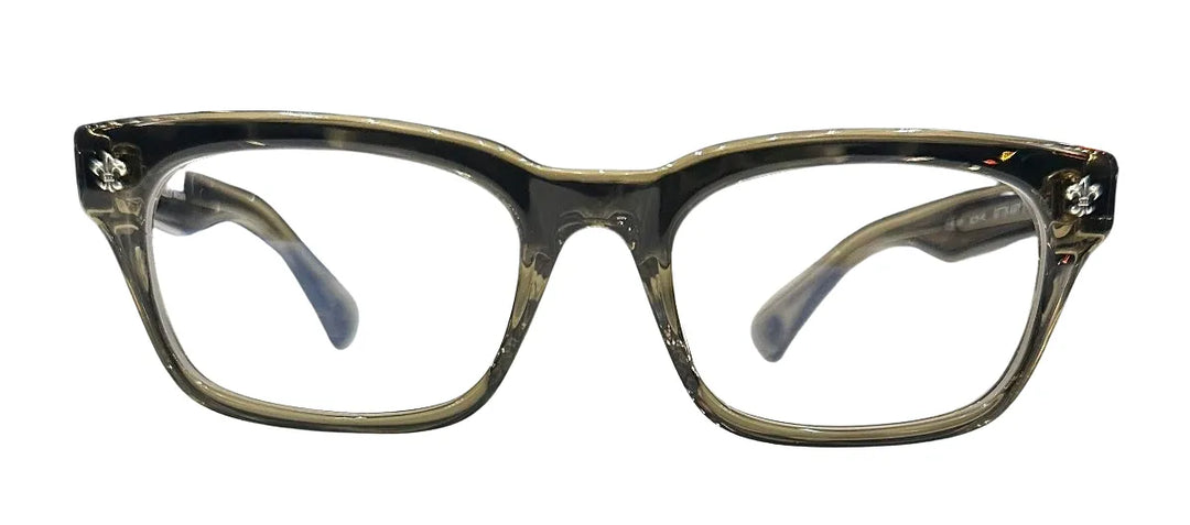 CHROME HEARTS 'GITTIN ANY?' ARMY GREEN CRYSTAL GLASSES