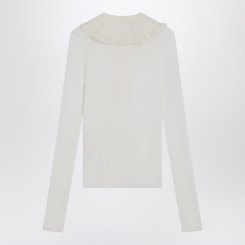 Chloe ウールニットのクロエホワイトヘンリーシャツ - Image 1