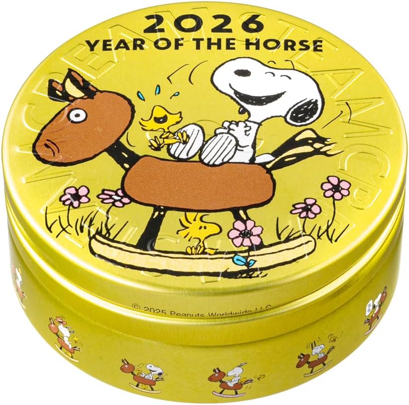 1591_ YEAR OF THE HORSE (PEANUTS OF THE HORSE) 2.6 oz (75 g), Steam Cream, Official, Made in Japan, Moisturizing, For Face, Body, Hands, Oatmeal, Natural Essential Oil, Natural Ingredients