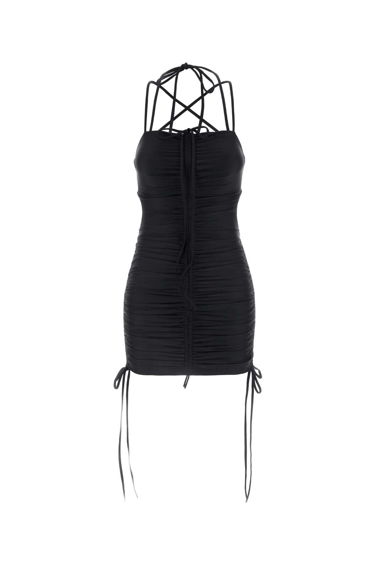 Balenciaga バレンシアガブラックストレッチナイロンミニドレス - Image 1