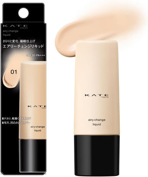 KATE Airy Change Liquid 01, Slightly Brighter Skin, Smooth, Extremely Light Skin, Covers Uneven Pores, Anti-Glare, Prevents Dryness, Keeps Fresh, Smooth Texture, High Adhesion, Sebum Block Formula, Moisturizing Ingredients