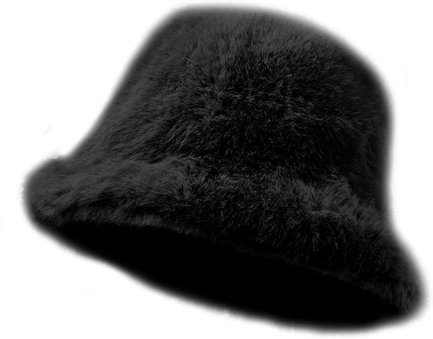Women's Bucket Hat, Autumn/Winter, Delicate Fluff Collects Heat and Cold Protection, Warm, Fluffy, Small Face, Plain, Sweat Absorbent, Quick Drying, Soft, Folding Hat, Cute, Fashionable, One