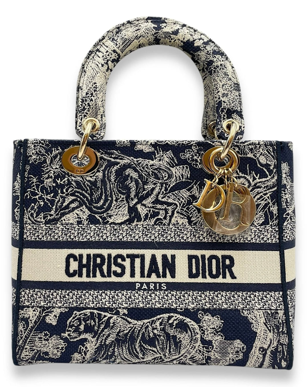 DIOR BLEU CANVAS MEDIUM LADY DIOR