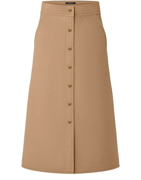 LOUIS VUITTON ダブルフェイスボタンダウンミディスカート - Image 1