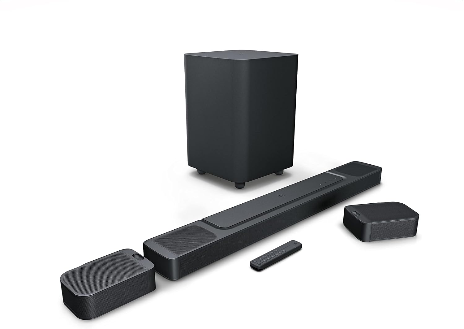 JBL BAR 1000 Sound Bar / 7.1.4 CH Full Wireless Surround / Dolby Atmos / DTS:X / eARC Compatible / Black JBLBAR1000PROBLKJN Large
