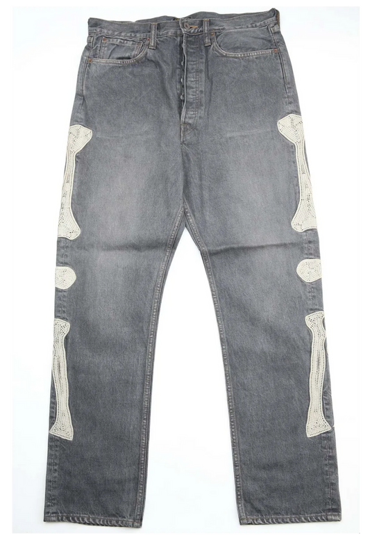 KAPITAL 'SKELETON' BLACK JEANS