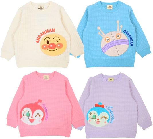 Nakata Anpanman Applique Sweatshirt, Fleece Lined, Autumn, Winter, Spring, Long Sleeve, Children's Clothes, Boys, Girls, Baby, Kids, Anime Character Goods