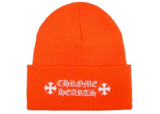 CHROME HEARTS LOGO BEANIE SAFETY ORANGE