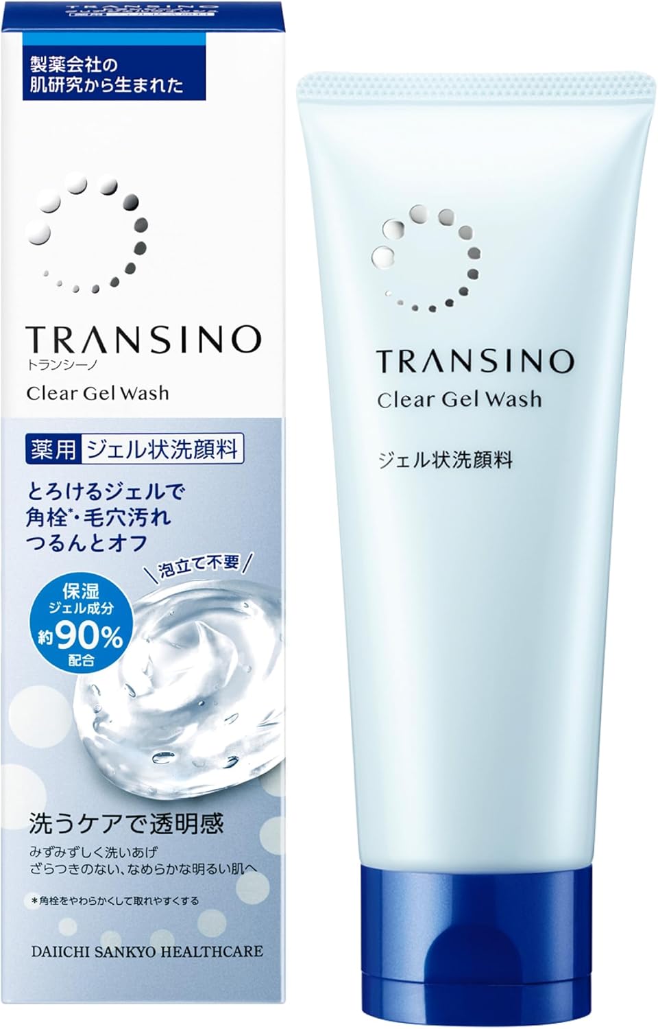 Transcino [Quasi-drug] Medicated Clear Gel Wash, 4.9 oz (110 g), Medicated Facial Cleanser, Dense Gel, Vitamin C Blending, Stains, Pore Care