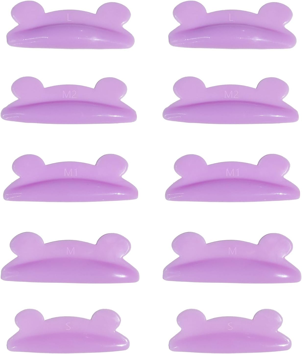 Libeauty Eyelash Perm Pad Cute Mouse Shaped Reusable Eyelash Lift Shield Self Adhesive Super Soft Eyelash Perm Rod 10pcs/5 Sizes Eyelash Perm Tool